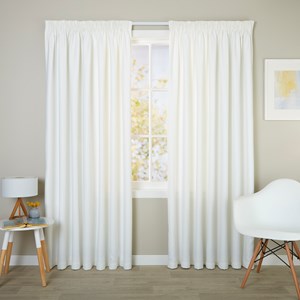 Triple-Weave Lining Curtain White - Readymade Pencil Pleat Lining Curtain